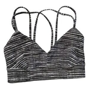 JoyLap Womens Black & White Strappy Sports Bra wireless Lined no padding